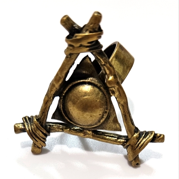 Jewelry - 🌟New Handmade Genuine Brass Vintage Statement Ring- Yellow Gold Color Tone 🌟